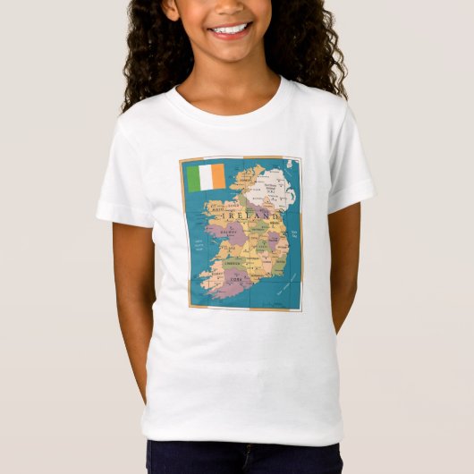 アイルランドのヴィンテージの地図 Tシャツ (正面)