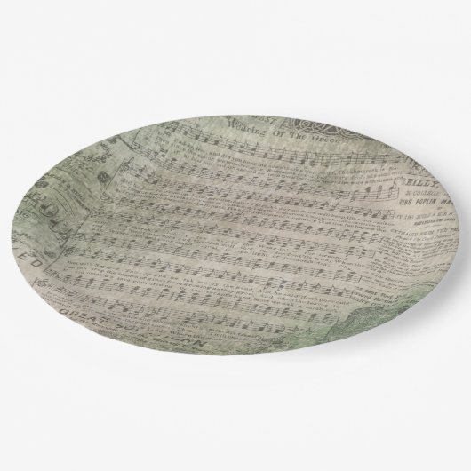 アイルランドのヴィンテージの楽譜、緑の身に着けていること ペーパープレート (アングル)