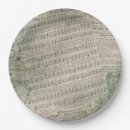 アイルランドのヴィンテージの楽譜、緑の身に着けていること ペーパープレート