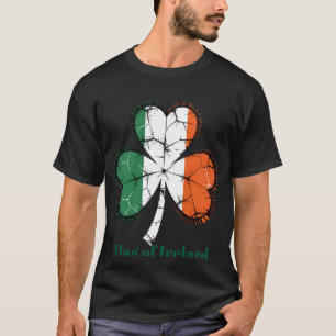アイルランドのヴィンテージ旗とシャムロック - 聖パトリックの祝祭を祝おう Tシャツ