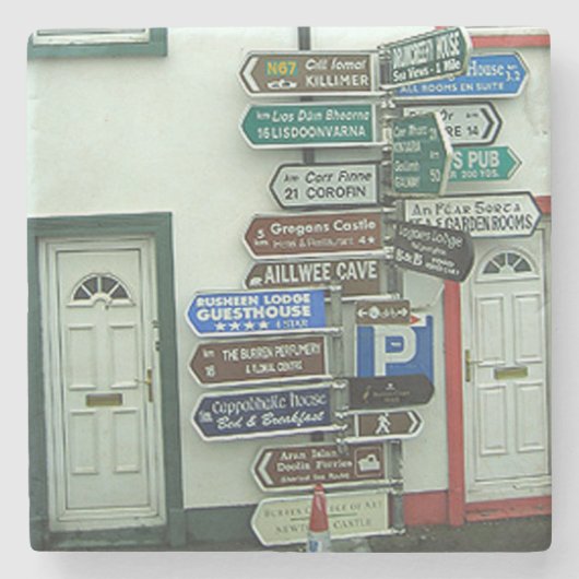 アイルランドの交通標識、アイルランドの大理石のコースター ストーンコースター (正面)