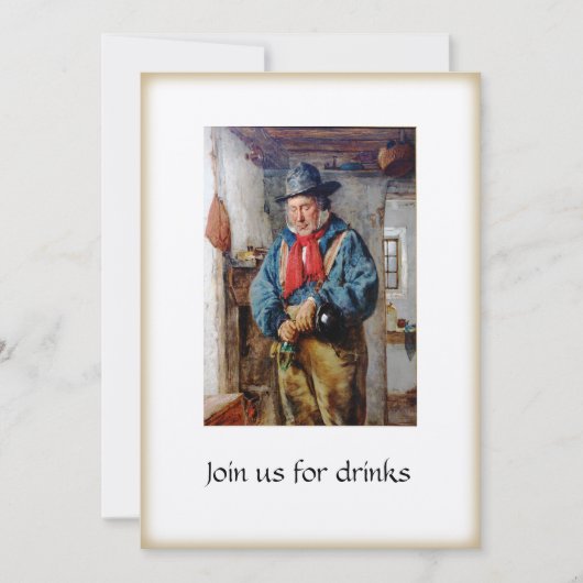 アイルランドの人及びウィスキーの飲み物のパーティーのカクテル 招待状 (正面)