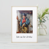 アイルランドの人及びウィスキーの飲み物のパーティーのカクテル 招待状 (スタンド正面)