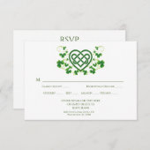 アイルランドの伝統的なケルトのラブノットとシムロック 出欠カード (正面/裏面)