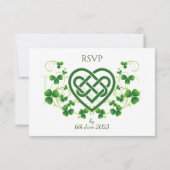 アイルランドの伝統的なケルトの愛の結び目とシムロック 出欠カード (裏面)
