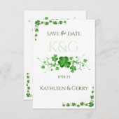 アイルランドの伝統的なシャムロック ケルトのクローバー セーブザデート (正面/裏面)