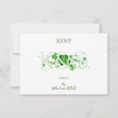 アイルランドの伝統的なシャムロック ケルトのクローバー 出欠カード (裏面)