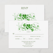 アイルランドの伝統的なシャムロック ケルトのクローバー 出欠カード (正面/裏面)