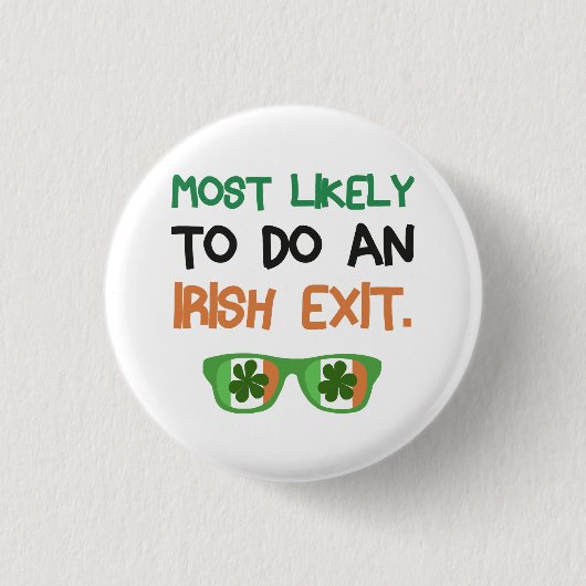 アイルランドの出口を行う可能性が最も高い 缶バッジ (正面)