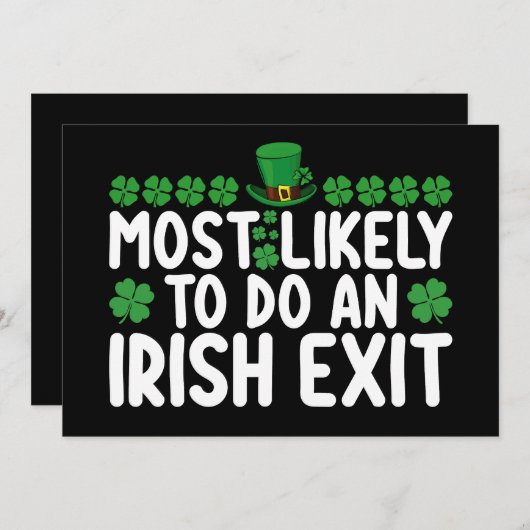 アイルランドの出口セントパトリックの日を行う可能性が最も高い 招待状 (正面/裏面)