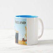 アイルランドの印刷の景観旅行ポスター ツートーンマグカップ (正面右)