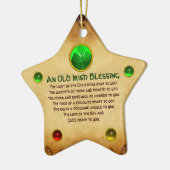 アイルランドの古いクリスマス賛美のスター・パーチメント セラミックオーナメント (左)
