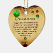 アイルランドの古いクリスマス賛美のハート セラミックオーナメント (左)