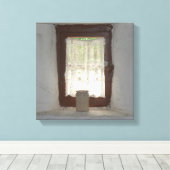 アイルランドの古い台所の窓 キャンバスプリント (インサイチュ (ウッドフロア))