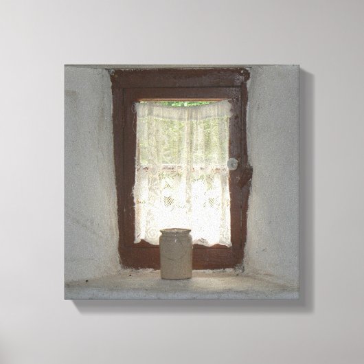 アイルランドの古い台所の窓 キャンバスプリント (正面)