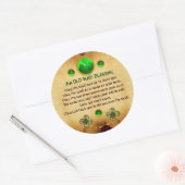 アイルランドの古い祝福の羊皮紙 ラウンドシール (封筒)