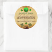 アイルランドの古い祝福の羊皮紙 ラウンドシール (バッグ)