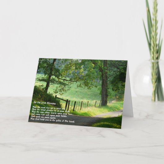アイルランドの古い祝福 - 緑の風景 カード (正面)