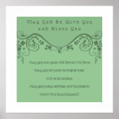 アイルランドの古式結婚式の祝福 - クローバーの渦巻き ポスター (正面)