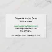 アイルランドの名刺:: アイルランドのクローバー及びつる植物D1 名刺 (裏面)