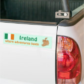 アイルランドの国旗と地図ステッカー バンパーステッカー (トラック上)