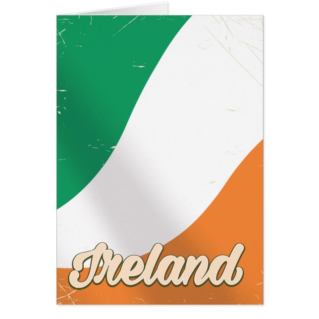 アイルランドの国旗レトロな旅行ポスター (正面)