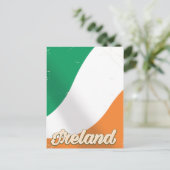 アイルランドの国旗 レトロな旅行ポスター ポストカード (スタンド正面)