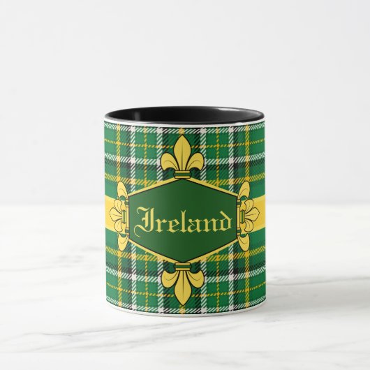 アイルランドの国民のタータンチェックは名前2と、カスタマイズ マグカップ (中央)