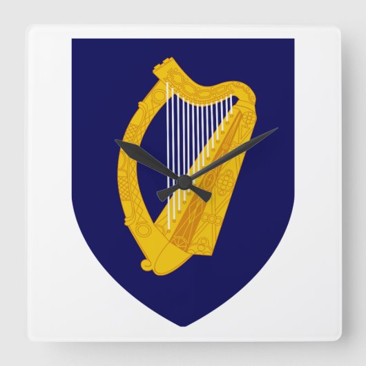 アイルランドの国章 スクエア壁時計 (正面)