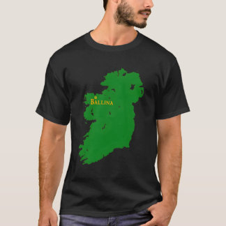 アイルランドの地図とバリナ・アイルランド Tシャツ