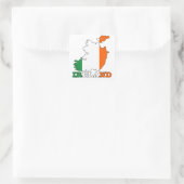 アイルランドの地図に表示される国旗 スクエアシール (バッグ)