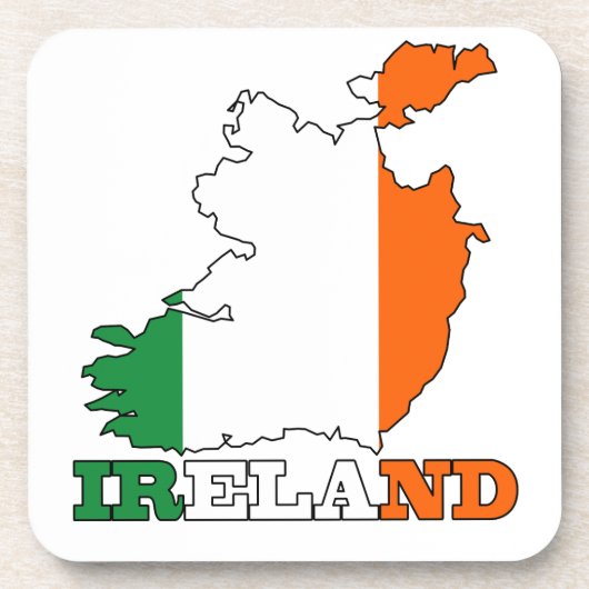 アイルランドの地図の旗 コースター (正面)