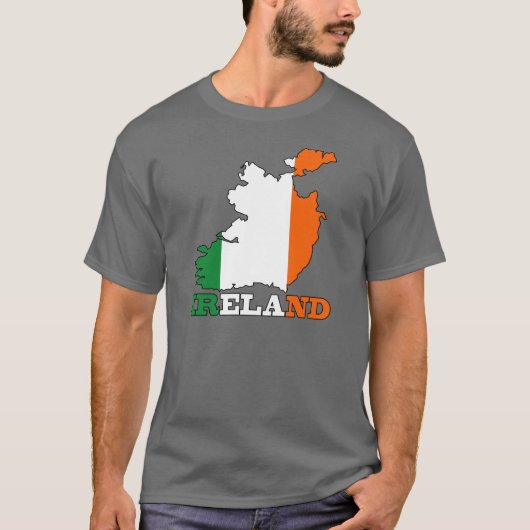 アイルランドの地図の旗 Tシャツ (正面)