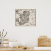 アイルランドの地図バイスティエラー ポスター (キッチン)