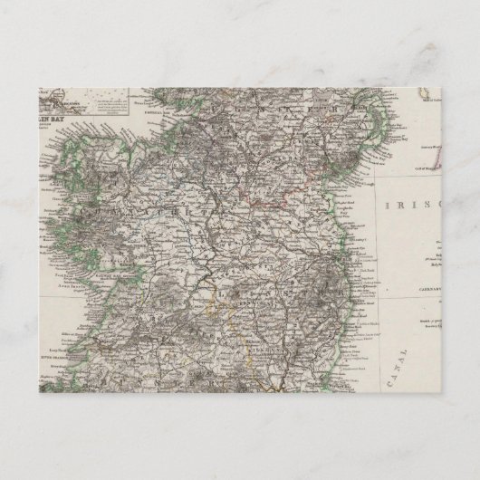 アイルランドの地図バイスティエラー ポストカード (正面)