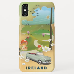 アイルランドの地図ヴィンテージ旅行ポスター iPhone XS MAXケース