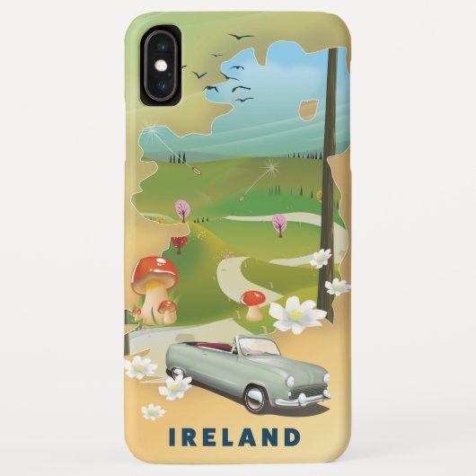 アイルランドの地図ヴィンテージ旅行ポスター Case-Mate iPhoneケース (裏面)