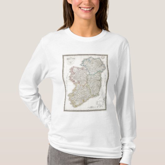 アイルランドの地図書の地図 Tシャツ (正面)