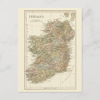 アイルランドの地図1862年結婚式の保存日付 案内ポストカード