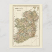 アイルランドの地図1862年結婚式の日付を保存(ワイド) 案内ポストカード (正面)