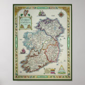 アイルランドの地図 – アイリッシュアイレエリンポスタープリント ポスター (正面)