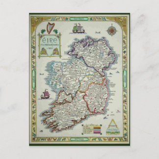 アイルランドの地図 – アイリッシュアイレエリン歴史地図 ポストカード