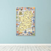 アイルランドの地図 キャンバスプリント (インサイチュ (ウッドフロア))