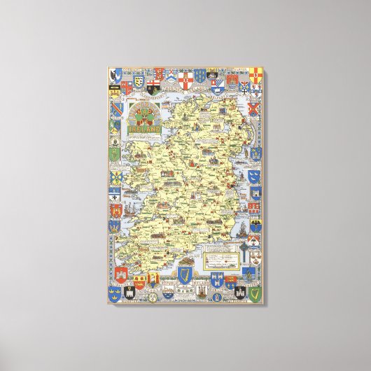 アイルランドの地図 キャンバスプリント (正面)