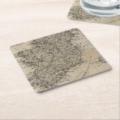 アイルランドの地図 スクエアペーパーコースター (アングル)