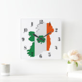 アイルランドの地図 スクエア壁時計 (ホーム)
