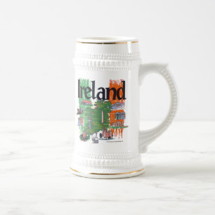 アイルランドの地図 ビールジョッキ