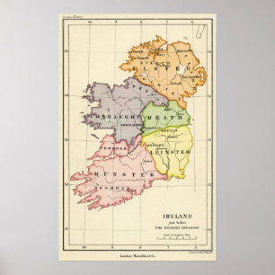 アイルランドの地図 ポスター