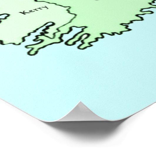 アイルランドの地図 ポスター (角)