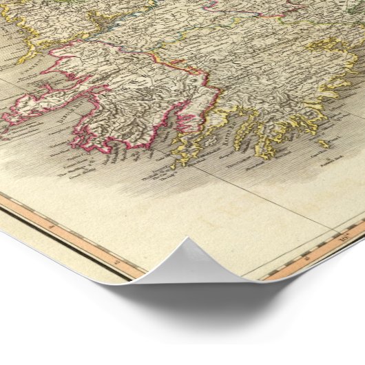 アイルランドの地図 ポスター (角)